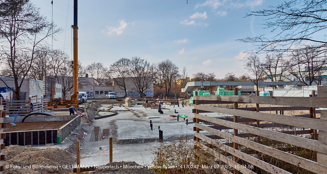 07.03.2023 - Baustelle an der Quiddestraße Haus für Kinder in Neuperlach